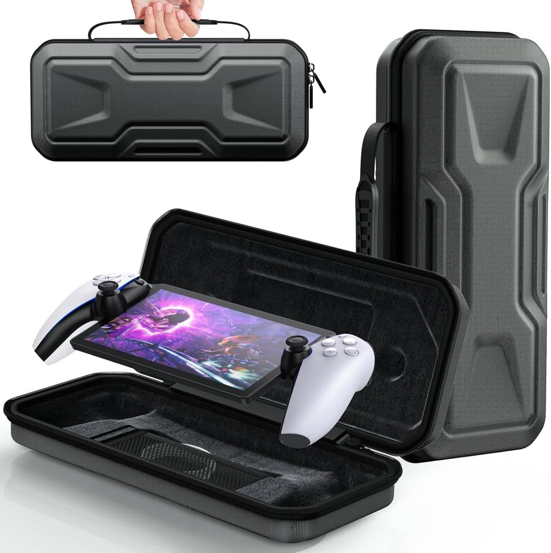 FYOUNG Carrying Case for PlayStation Portal, Protective Hard Shell Portable Travel Carry Handbag Full Protective Case Accessories for PlayStation Portal Remote Player (Dark Gery)