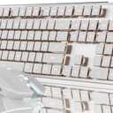 V3 Wireless Keyboard and Mouse with Single Backlit, Metal Panel, Bluetooth/2.4G Rechargeable Computer Keyboard and Mouse Combo Silent Light up Full Size Cute Keyboards-White