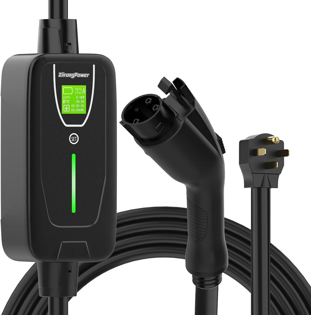 EV Charger Level 2, 32 Amp, 25ft Cable, 7.68KW, 220V-240V, NEMA 14-50P