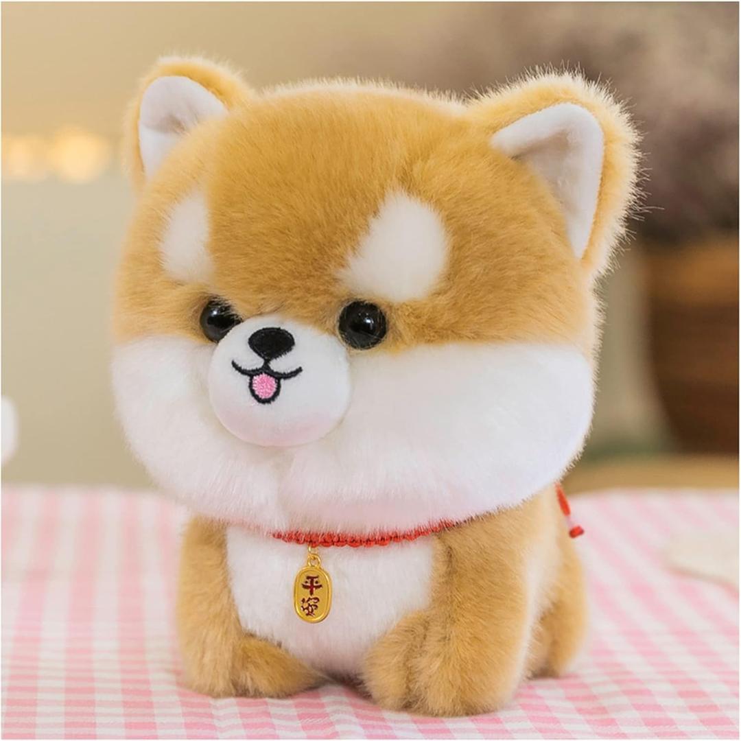 LANFIRE Dog Plush Stuffed Animal,Simulated Plush Toy,Cuddly Plush Pillow Animal,Gifts for boy Girl (Orange, 9.8 in)