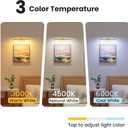 2 Pack 16" Brass Picture Art Lights - 6000mAh Rechargeable Battery Powered Wireless Lighting for Home Gallery, Office, Living & Bedroom