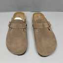 ALGF Women’s Genuine Suede Clogs for Women Slip-On Buckle Slides Women's Mules & Clogs Natural Rubber Cork Footbed Sandals Potato Shoes with Arch Support Size 8,5