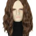 Topcosplay Mens Wig Brown Short Curly Wigs Man or Women Wig Halloween Costume Party Wig Funny Wigs