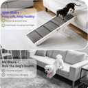 2026 Upgraded Dog Ramp for Couch, Foldable Small Dog Ramp for Sofa, 4 Adjustable Height from 13'' to 21", Portable Stable Pet Step with Non-Slip Pad, Pet Ramps Use for Couch Stairs, White