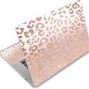 DINKY Laptop Skin Sticker Decal, 12" 13" 13.3" 14" 15" 15.4" 15.18 inch Laptop Universal Reusable Vinyl Skin Stickers Cover Art Decal Notebook PC Personalized Protector-Abstract Flora ( Rose Pink Leopard Print)