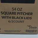 Square pitcher with black lid 12 pack 2 count ea 52 oz