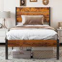 Twin Queen Full Size Sturdy Metal Platform Bed Frame w/ Headboard and Footboard (Full)