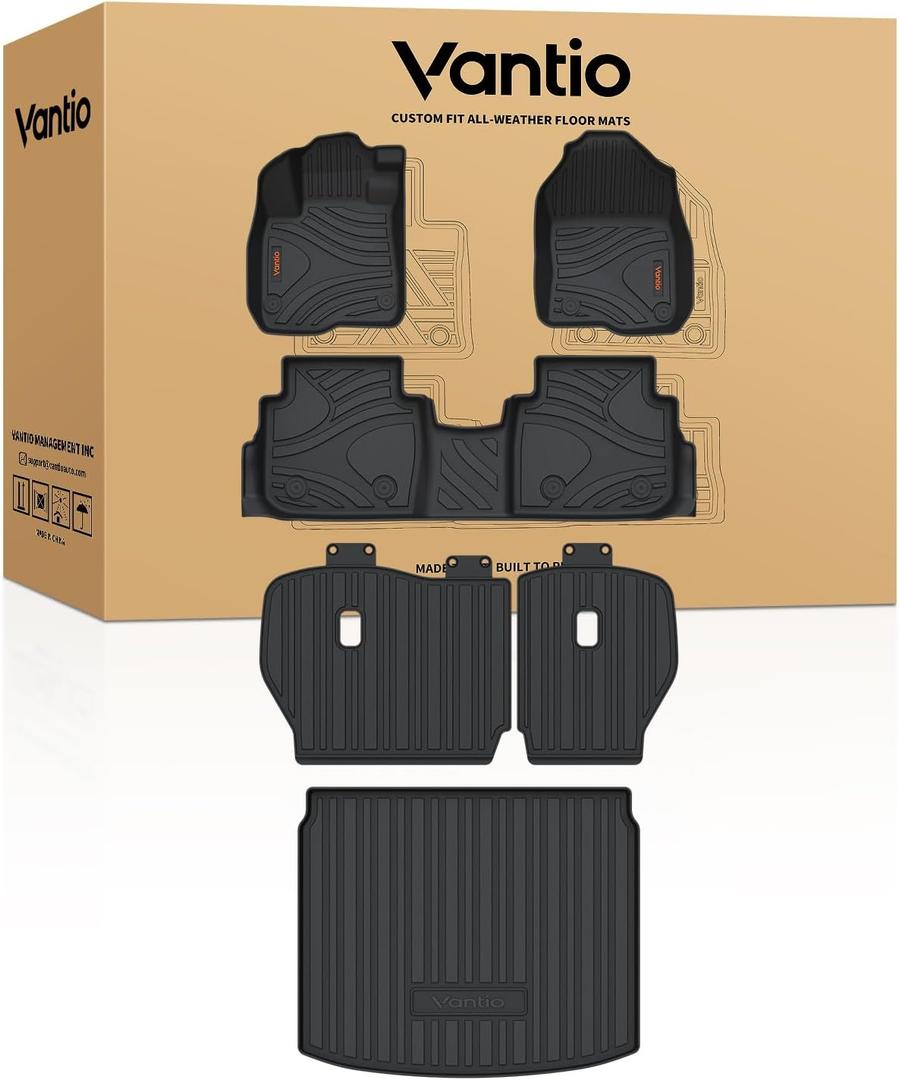Floor Mats for Honda CR-V 2023 2024 2025 2026 | Custom Fit for CRV Gas, Hybrid & e:FCEV, All Weather Protection, TPE Full Set with Cargo Liner Rear Seat Back Protectors