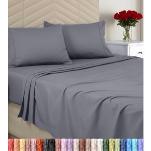 Utopia Bedding Queen Sheet Set – Brushed Microfiber – Ultra Soft Bed Sheets for Queen Size Bed Set – Deep Pocket, Wrinkle & Fade Resistant – Includes 1 Fitted, 1 Flat, 2 Pillowcases (Grey)
