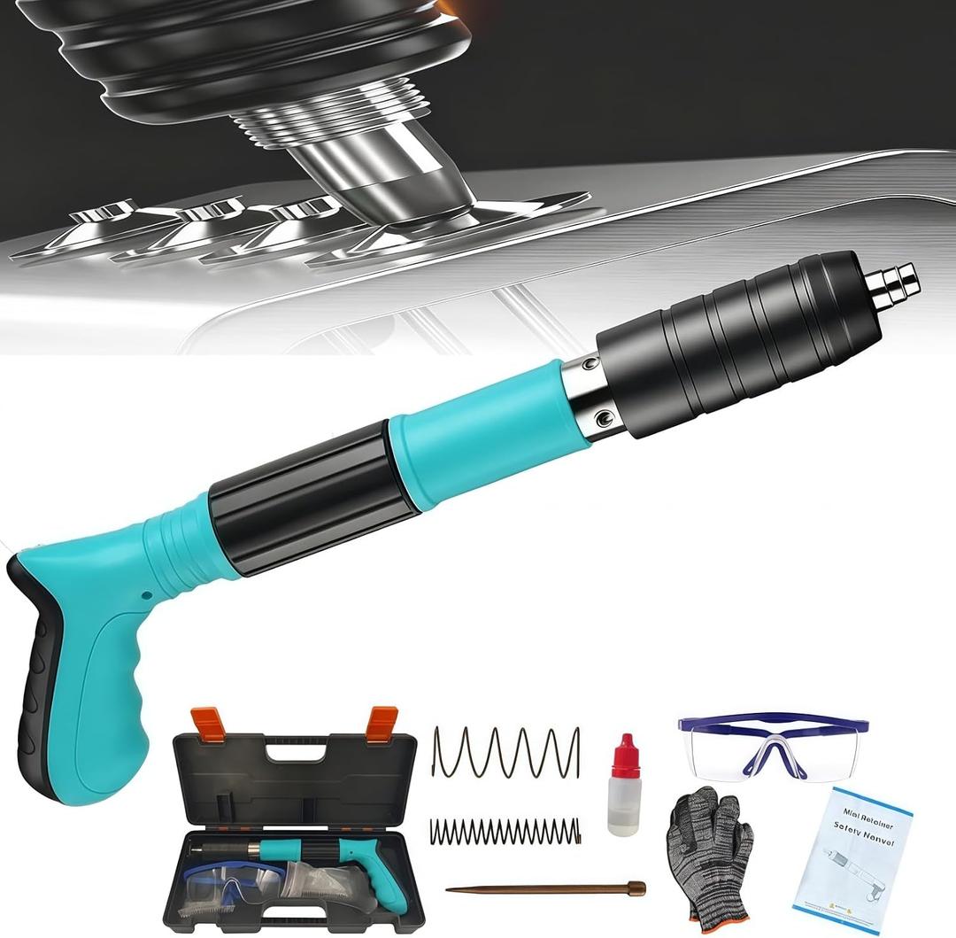 Concrete Nail Gun Kit, 5 Speed Adjustable Manual Steel Nail Gun, Heavy Duty Portable Wall Fastening Tool for Concrete, Brick, Wood, Wall Anchor Nailer, Mini Nail Gun for Household Woodworking & Decor
