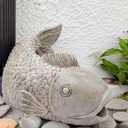 Teaeeno Fish Gutter Downspout Extension Decoration,3''x4'' Downspout Extender Diverter Splash Block Sculpture Outdoor Decor,Animal Resin Statue Ornaments, for Garden,Terrace,Lawn,Yard (White)
