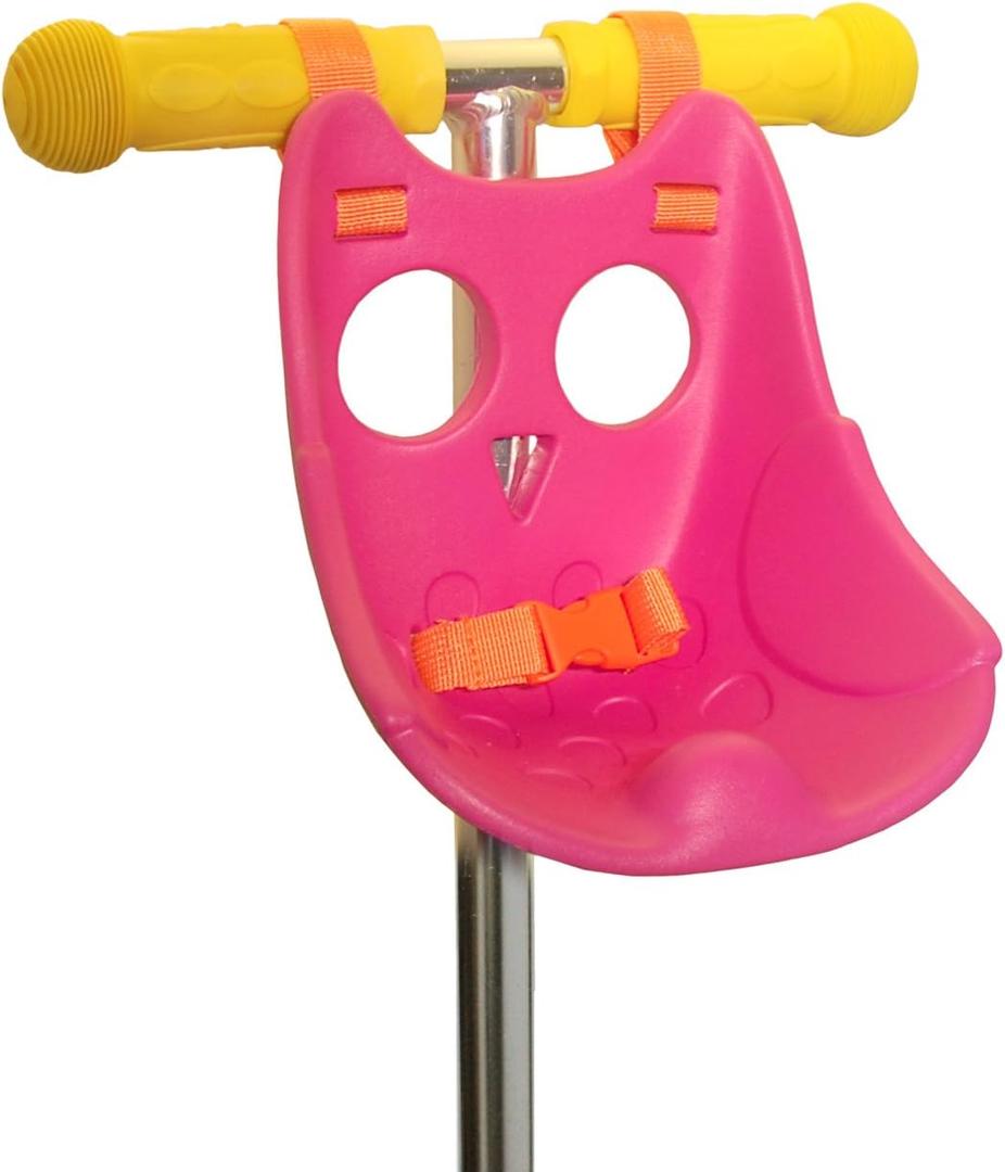 Scootaheadz Owl Scooter Seat  Fun Baby Doll Accessories - Adorable Kids Micro Scooter Accessories - Teddy Carrier for Toddlers - Also Fits Bikes and Trikes - Bike Doll Seat Pink