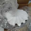 Maxcheck 2 Pcs Large White Seashells Oyster Decorative Bowl Resin Clamshell Nautical Clamshell Bowl Coastal Nautical Themed Party Home Bathroom Beach Gift-10.2-1pc,8.6-1pc
