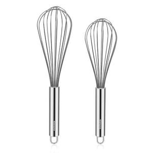 NileHome Stainless Steel Whisk Set 8" 10" 12" Kitchen Whisk Balloon Whisk Kitchen Wisk Wire Whisks for Cooking, Whisking, Blending, Beating, Stirring-2 Pack…
