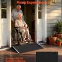 VEVOR Threshold Ramp for Doorways, 31.9 x 15.4 in, Platform Aluminum Wheelchair Ramp, Non-Slip Door Threshold Ramps, 400 lbs Load Capacity, for Home Steps, Curbs, Wheelchairs, Walkers, Scooter, Carts