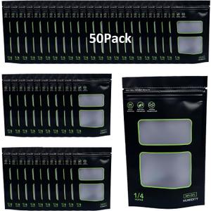 1/4 OZ Storage Terp Bags - 58%-62% RH 2-Way Humidity Control Resealable Bags for Curing & Storage 50 PCS