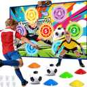 Electronic Scoring Soccer Toy Game Set for Kids with 5 Training Disc&2 Soft Balls,Indoor Outdoor Soccer Target Game Real-time Scoring 3 Modes Birthday Gifts for 3 4 5 6 7 8 9 10+ Years Old Boys Girls