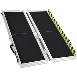 Wheelchair Ramp 4FT, Anti-Slip Aluminum Folding Handicap Portable Ramp, Wheelchair Ramps for Home Steps, Stairs, Doorways, Scooter Ramp (4FT [Using height 4-12 inch])