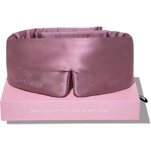 DROWSY Silk Sleep Mask - Face-Hugging, Padded Cocoon for Luxury Sleep in Total Darkness - 100% Pure Mulberry Silk (Damask Rose)