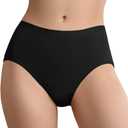 Absorbent Incontinence Underwear for Women Washable Urinary Leak Proof Brief Cotton 56 ML for Maternity Postpartum (Black, XXL)