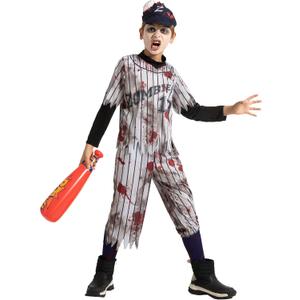 Spooktacular Creations Zombie Baseball Player Costumes for Boys, Scary Halloween Costume for Kids, Halloween Parties (Large (10-12 yr))