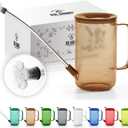 Small Watering Can Indoor Plants with Long Spout (1L, Amber Brown)