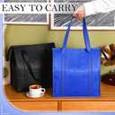 10 Pack Large Insulated Grocery Bags Reusable Shopping Bags with Zippered Top 13 x 12 x 7 Inch Thermal Cooler Totes Bulk with Handles for Hot Cold Food Delivery Refrigerator (Blue and Black), approx. 13 x 12 x 7 inches/ 33 x 30.5 x 18 cm