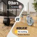 HOLKIE Caster Wheels 3 inch Locking Casters Set of 24, Threaded Stem 3/8" -16 x 1-1/2" (Diameter 3/8", Length 1-1/2") Swivel Heavy Duty Castors Gray
