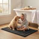GRANNY SAYS Bathroom Rugs Non Slip, 20" x 32", Bath Rugs for Bathroom Washable, Bath Mats for Floor, Microfiber Bath Mat for Tub, Shower Mat for Floor, Absorbent Shower Rugs Charcoal Gray
