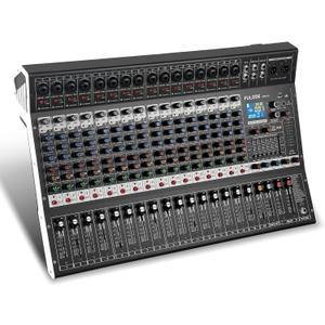 16-Channel Audio Mixer with 99 DSP, Professional Audio Console Digital Sound Music Mixing Board DJ Mixer w/USB Input Bluetooth MP3 48V Power Supply Mute Function for Studio Live Performance