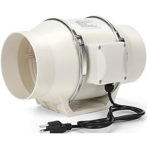 Nalle 4 Inch Inline Duct Fan Radon Fan 50W 280 CFM Ventilation Exhaust Blower Fans Efficient Quiet Copper Motor for Ducting Vents Bathroom Kitchen Grow Tents Hydroponics
