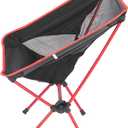 Srliya Portable Chair Aluminum Alloy Foldable Outdoor Chair with Storage Bag for Camping Barbecue Fishing (Deep Red)