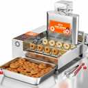 PYY 4 Rows Commercial Mini Donut Machine - 1800 Pcs/Hr Fully Automatic Commercial Donut Maker Machine, Upgraded Anti-Stick Donut Fryer Machine, Makes Mini Donut DIA 1.18"-1.97", 5.5L Hopper, 1800W