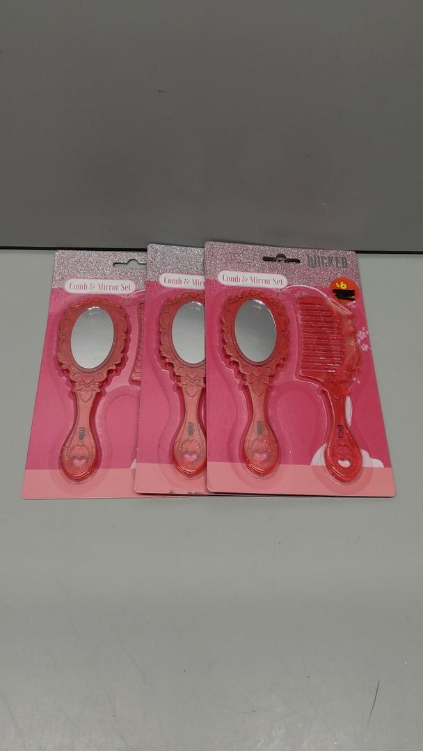 Wicked Red Comb & Mirror, Set 3 Pack