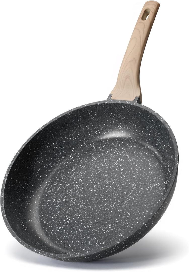 8 inch Nonstick Frying Pan Skillet, Non Stick Granite Fry Pans, Omelette Pan, Egg Frying Pan with Heat-Resistant Handle, Requires Installation, PFOA Free Chef's Pan, Induction Compatible