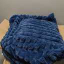Bedsure ComfyFleece Cute Cat Couch for Pets - As Seen on TV on Good Day New York, Fuzzy Cats beds for Indoor Cats with Removable Washable Cover, Supportive Pet Sofa, 24inch, Night Blue (24x18x10")