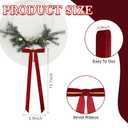 24 Pcs Christmas Velvet Bows, 16 x 6 Inch Velvet Christmas Wreath Bows Rustic Crafts for Xmas Home Decor Wedding (24 Pcs Wine Red, 16" x 6", Width of 1")