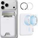 ESR for MagSafe Wallet, 5-Card Holder With RFID Blocking, MagSafe Sticker Included, Slim Magnetic Wallet for iPhone 17/16/15/14/13/12 Series and Selected Samsung Devices, Not for 13/12 Mini, White