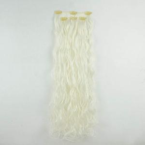 Lydell 22" Long Curly 2 PCS Set Hair Extension Thick Clip in on Synthetic Extensions for Women (613A White Blonde)