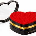 100 Petite Preserved Roses, Large Heart Shaped Box, Real Forever Roses Last 1+ Year, Romantic Gift for Women, Wife, Girlfriend, Mothers Day, Birthday, Anniversary, Valentines Day (Red)