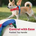 No Escape Dog Harness Medium Sized Dog, Neck Training No Pull Adjustable Lightweight Nylon Dog Harness for Medium Bulldog, Reflective Soft Vest with Traffic Handle, Red/Blue, L