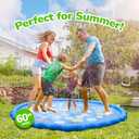 ArtCreativity Splash Pad for Kids and Pets - 60 Inches - Non-Slip Sprinkler Baby Play Mat with Sound & Light - Outside Water Toys for Toddlers and Dogs - Inflatable Kiddie Summer Wading Pool Toy