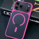 Magnetic for iPhone 17 Pro Max Case with Integrated Camera Protection, [Seamless Work with Magsafe] [Military Grade Shockproof] [Covered Camera Control Button] for iPhone 17 Pro Max 6.9'', Hot Pink