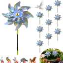 Reflective pinwheels for Yard and Garden 10pack pin Wheels, whirligigs Wind Spinners DIY Plastic Windmill Decor, Wind Mill Bird-Geese-Duck-Goose-Squirrel deterrents for Outside Garden Yard Outdoor