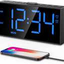 PPLEE Digital Alarm Clocks for Bedrooms Heavy Sleepers, 2 Alarms,Upgrade 7-5-2 Mode, Large Number Alarm Clock with USB Charger Ports,12/24H,Memory Function, Dimmable Simple Alarm Clock for Kids Senior