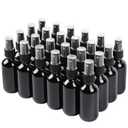 NOOEEISS Black Glass Small Spray Bottle 2 oz 18 Packs,Fine Mist Sprayer Small Clear Bottles,Refillable Containers mini spray bottles for Cleaning Solutions and Skin Care (Black 18pcs)