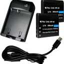 NP-40 Battery Charger, Digital Camera Battery Charger with 2 Pieces CAS. NP-40 3.7V 800mAh Li-ion Rechargeable Battery and Type-C Charging Cable