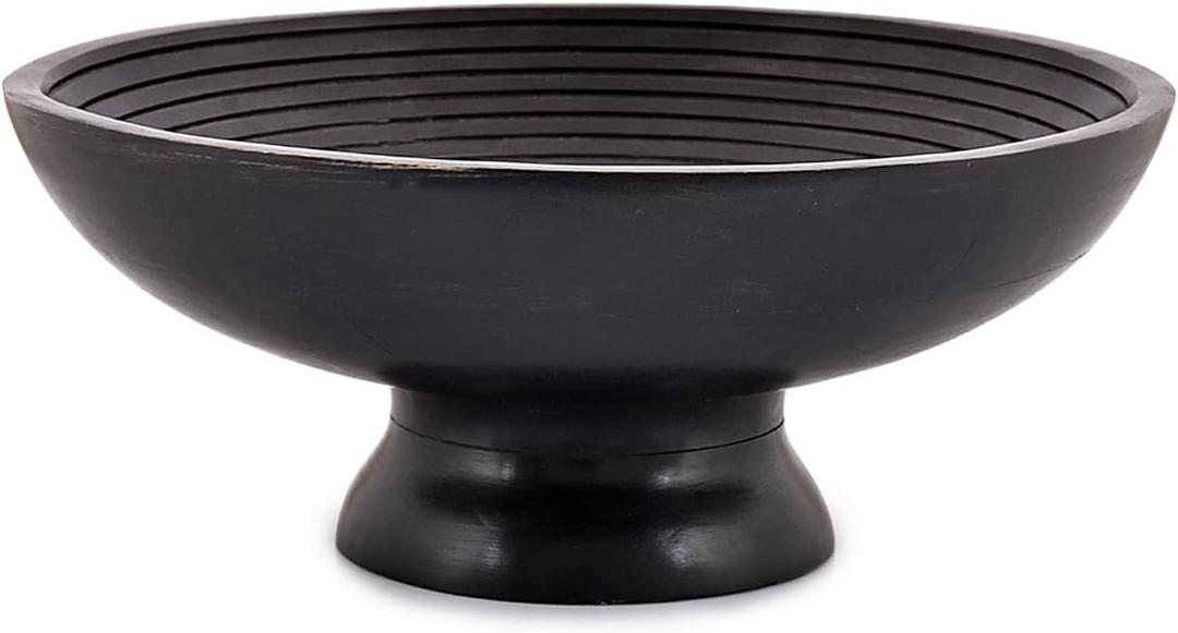 NIRMAN FRUIT BOWL Mango Wood for Fruits or Salads,Serving Dish Looks Absolute Beautiful With Your Kitchen (12" x 12" x 5")