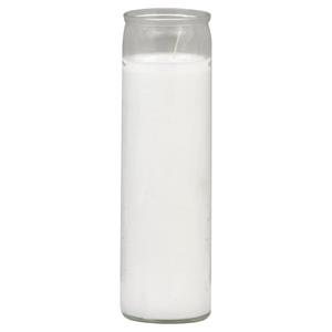 St Jude Candle Clear Glass, White