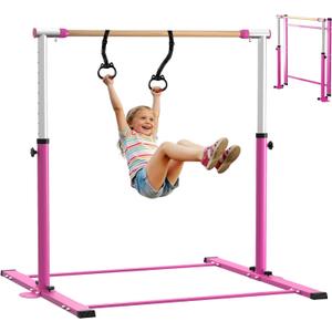 Gymnastic Kip Bar, Adjustable Height 3-5FT, 300LB Capacity, Kid, 53*9.7*7inch